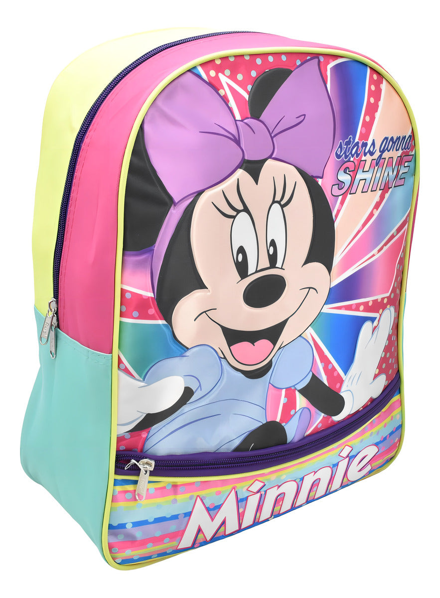Mochila Minnie Mouse Stars Gonna Shine Estampado Rosa 159071 Primaria Ruz Diseño De La Tela Relieve