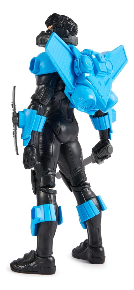 Figura Nightwing 30 cm 15 accesorios, 17 puntos articulación