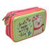 Mochila Lapicera Kit 2pz Llama 3d Primaria Lluvia Detalle Rosa 3d