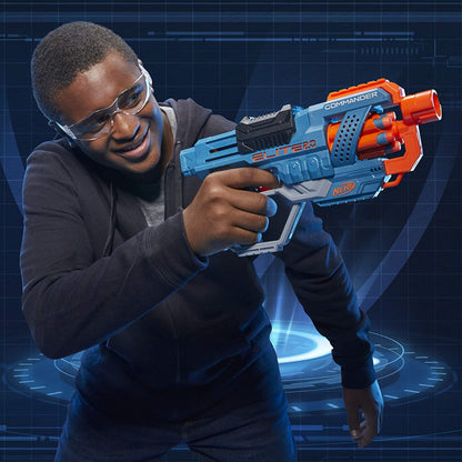 Nerf Elite 2.0 Commander Rd-6 Blaster Con 12 Dardos Color Azul
