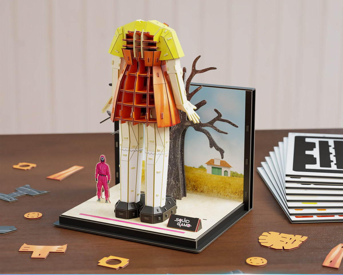 4d Build, Squid Game Young Hee, Kit De Maqueta En 3d Con 204 Piezas, Decoración De Escritorio Y Rompecabezas. Juguetes De El Juego Del Calamar Para Adultos Y Adolescentes A Partir De 12 Años.