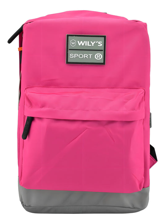 Mochila Escolar Mujer Wily's Rosa Chicle 18L Compartimento Laptop