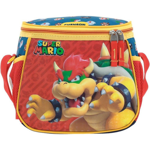 Mochila Ruedas Kit 3pz Super Mario Bowser Primaria Chenson Multicolor Estampado