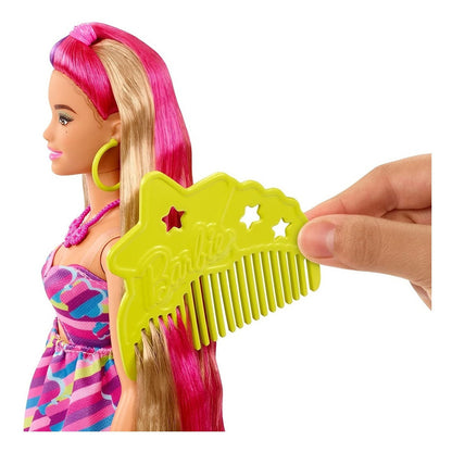 Barbie Totally Hair Vestido De Flores Muñeca 29cm Mattel