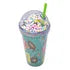 Vaso Tapa Decorativa Y Popote Pack 4 Piezas Sm22hat316