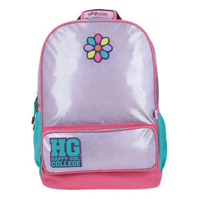 Happy Girl College Backpack Hg Flower Glitter Primary Pink Chenson