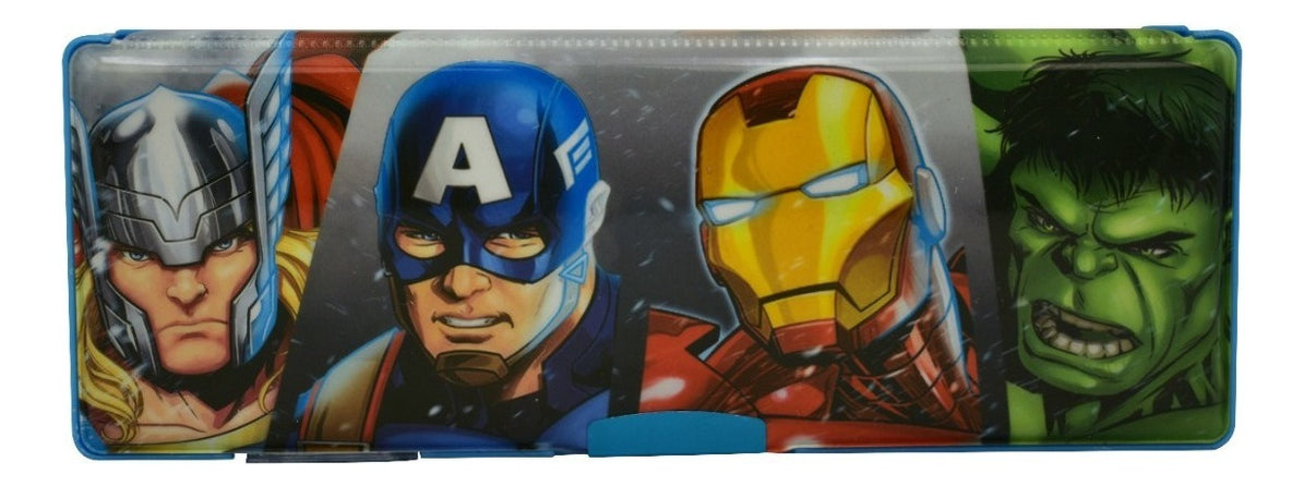 Lapicera Avengers Con Sacapuntas Estampado Azul Ruz