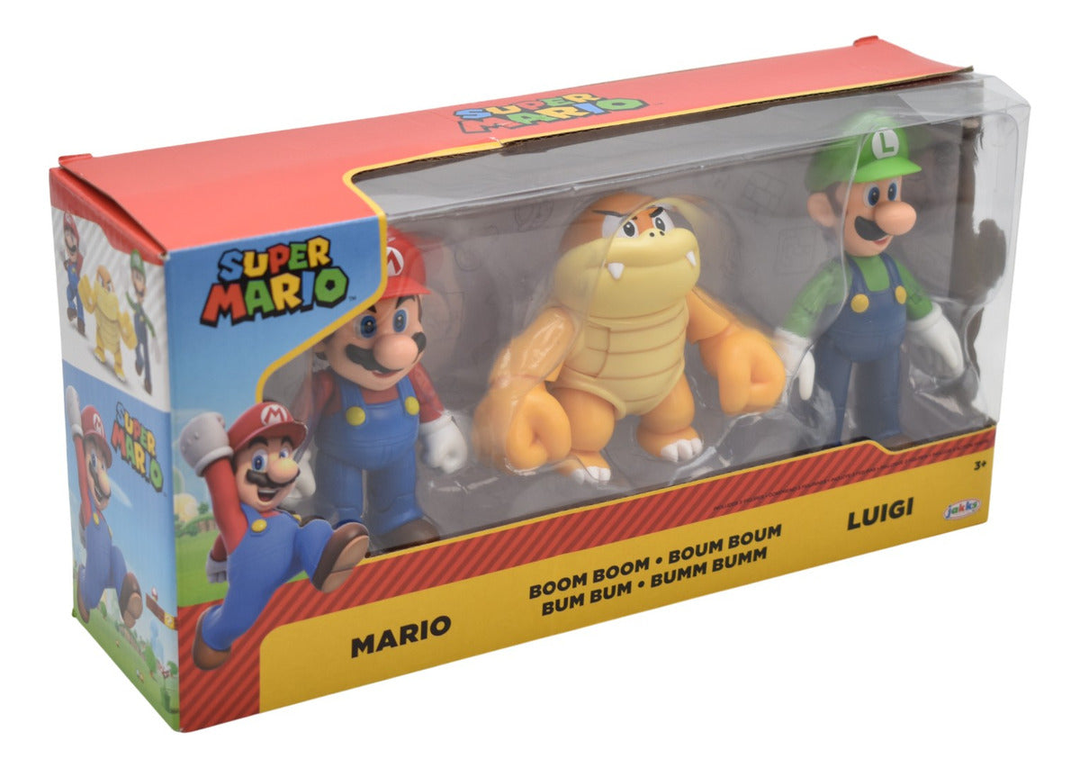 Super Mario Set 3 Figuras Mario Bum Bum Luigi Jakks Pacific