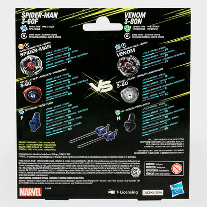 Pack x2 Spider-man 3-60f Vs Venom 3-80n Rojo Takara Tomy Beyblade X