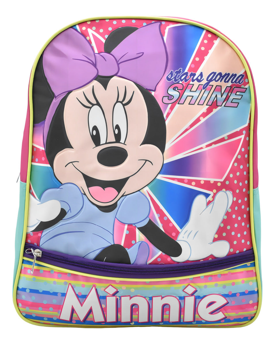 Mochila Minnie Mouse Stars Gonna Shine Estampado Rosa 159071 Primaria Ruz Diseño De La Tela Relieve