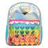 Mochila Escolar Plateada Lluvia Corazón Estrellas Relieve 19L Niñas