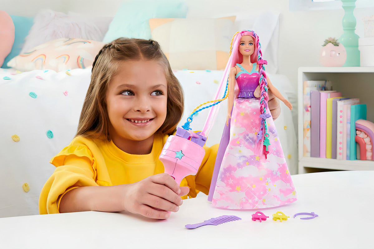 Barbie Dreamtopia Princesa Trenzas Rosa 29cm Mattel