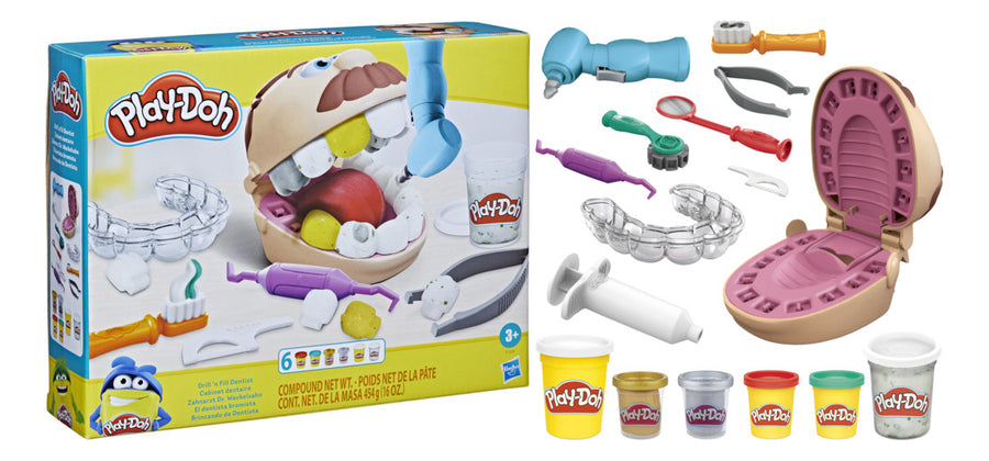 Kit F1259 El Dentista Bromista Con 9 Accesorios y 6 Latas Play-Doh