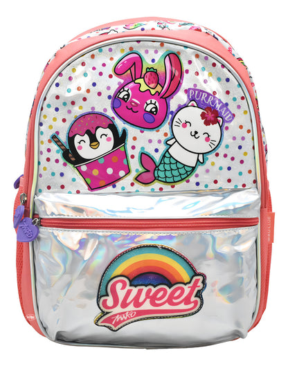 Mochila Escolar Miko Club Salmón 20L Animalitos Compartimento Laptop