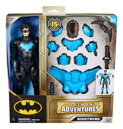 Figura Nightwing 30 cm 15 accesorios, 17 puntos articulación