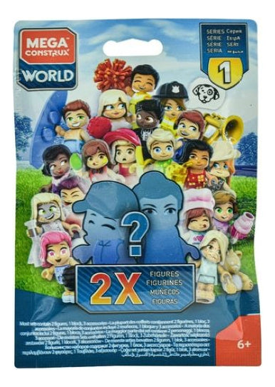Mega Construx World 2 Figuras Pack 3 Sobres Mattel Versión Del Personaje Sorpresa