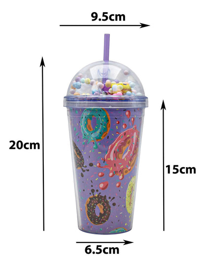 Vaso Plastico Con Tapa Decorativa Donas 500ml Sm22hat316 · vista 2
