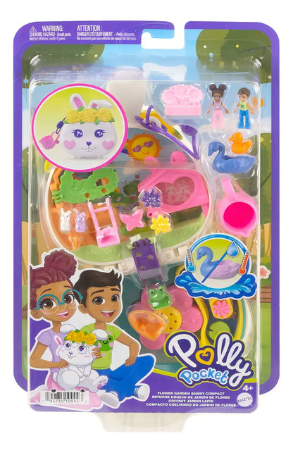 Polly Pocket Set Estuche Conejo De Jardin De Flores Mattel · vista 1