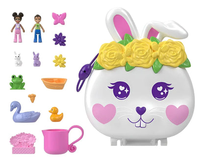 Polly Pocket Set Estuche Conejo De Jardin De Flores Mattel · vista 2