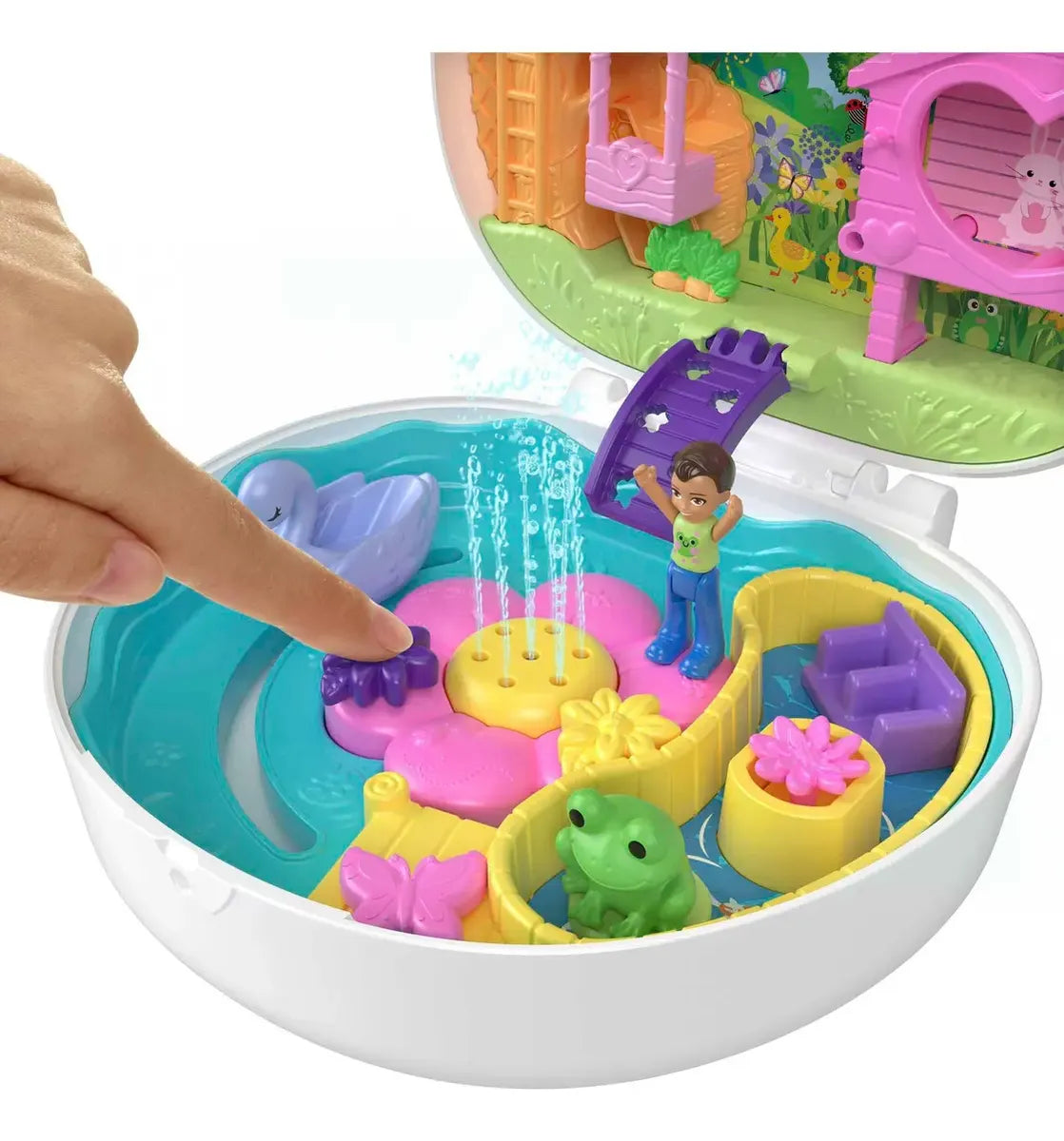 Polly Pocket Set Estuche Conejo De Jardin De Flores Mattel · vista 3