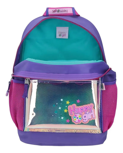 Mochila Happy Girl Moon Violeta Relieve Primaria Chenson
