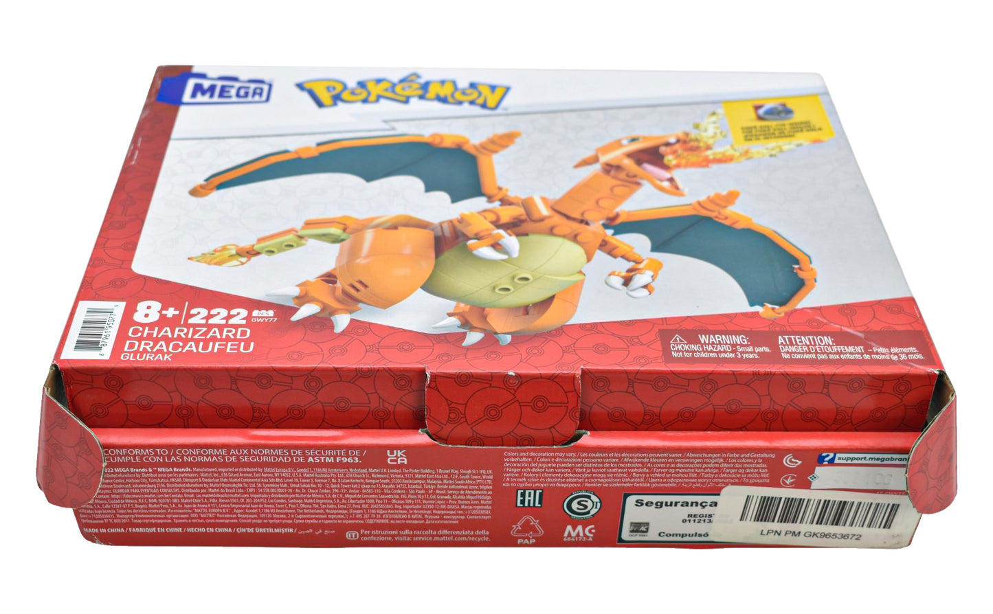 Mega Pokemon Charizard Figura Armable 222 Piezas Mattel Ca
