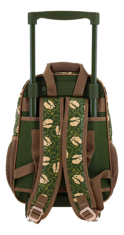 Mochila Con Ruedas Dino Land T Rex Relieve Kinder Chenson