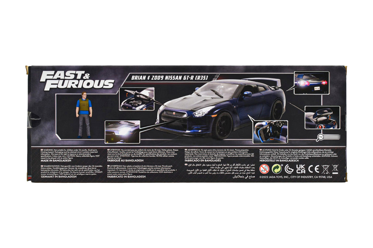 Fast And Furious Brian 2009 Nissan Gt-r Con Luz 1:18 Jada Cf Azul