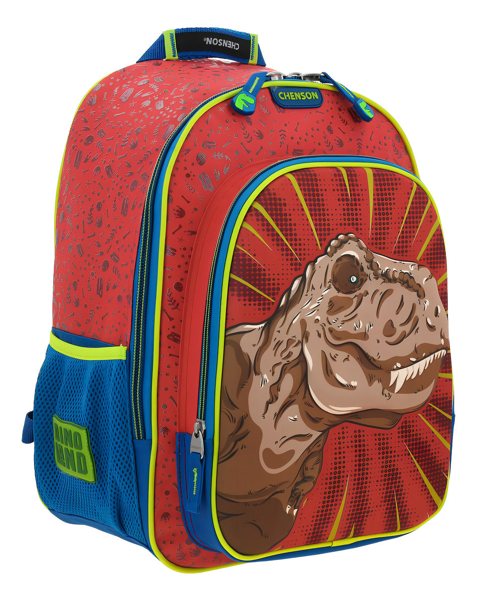 Mochila Escolar Primaria Grande Chenson Dinosaurio T-rex Co66058-r