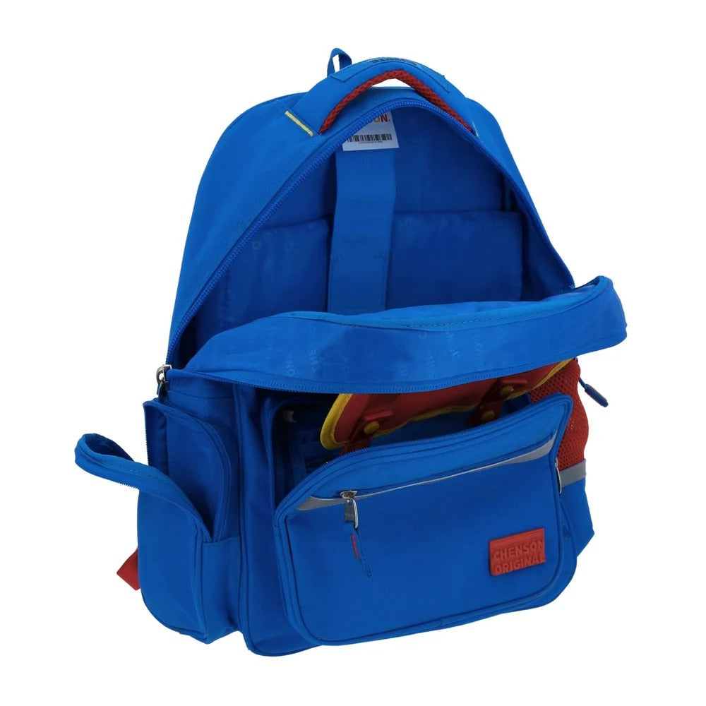 Mochila Strong Con Porta Laptop Lisa Azul Primaria Chenson