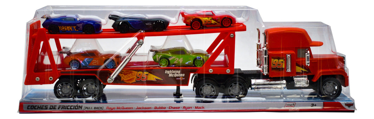 Disney Cars Set 6 Vehículos De Friccion Toymark Rayo Mcqueen/jackson/bubba/chase/ryan/mack Multicolor