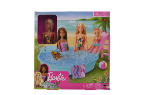 Barbie Piscina Con Resbaladilla Accesorios 28cm Mattel Cf