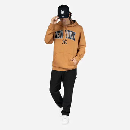 New Era Sudadera New York Yankees Con Capucha Café Talla XL Para Fans Deportivas Cómoda Y Versátil Ideal Para Uso Diario
