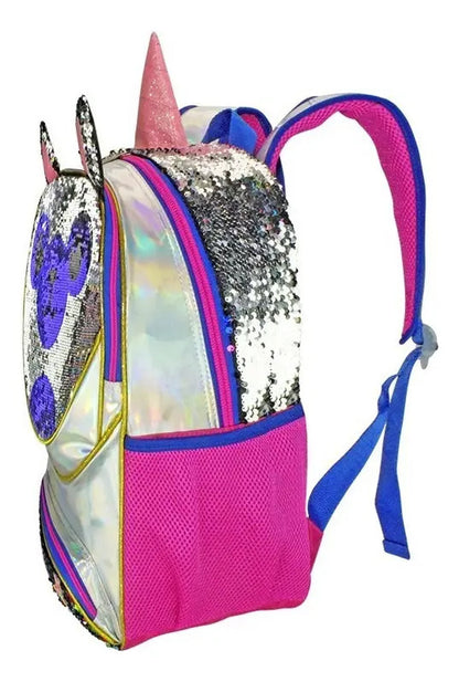 Mochila Y Lonchera Unicornio Lentejuela Primaria Wilys