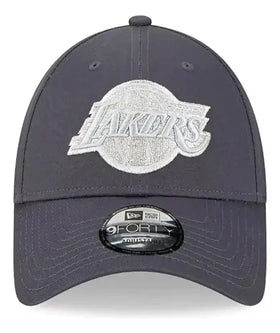 New Era Gorra Los Angeles Lakers NBA 9forty Ajustable Gris Oscuro Unica Bordado Diseño Único y Cómodo para Fans