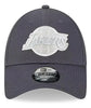 New Era Gorra Los Angeles Lakers NBA 9forty Ajustable Gris Oscuro Unica Bordado Diseño Único y Cómodo para Fans