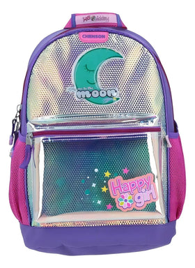 Mochila Happy Girl Moon Violeta Relieve Primaria Chenson