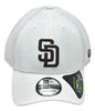 New Era Gorra San Diego Padres MLB Repreve 39thirty Talla Mediana Blanco Bordado Estructura Reciclada Accesorio Moderno y Sostenible