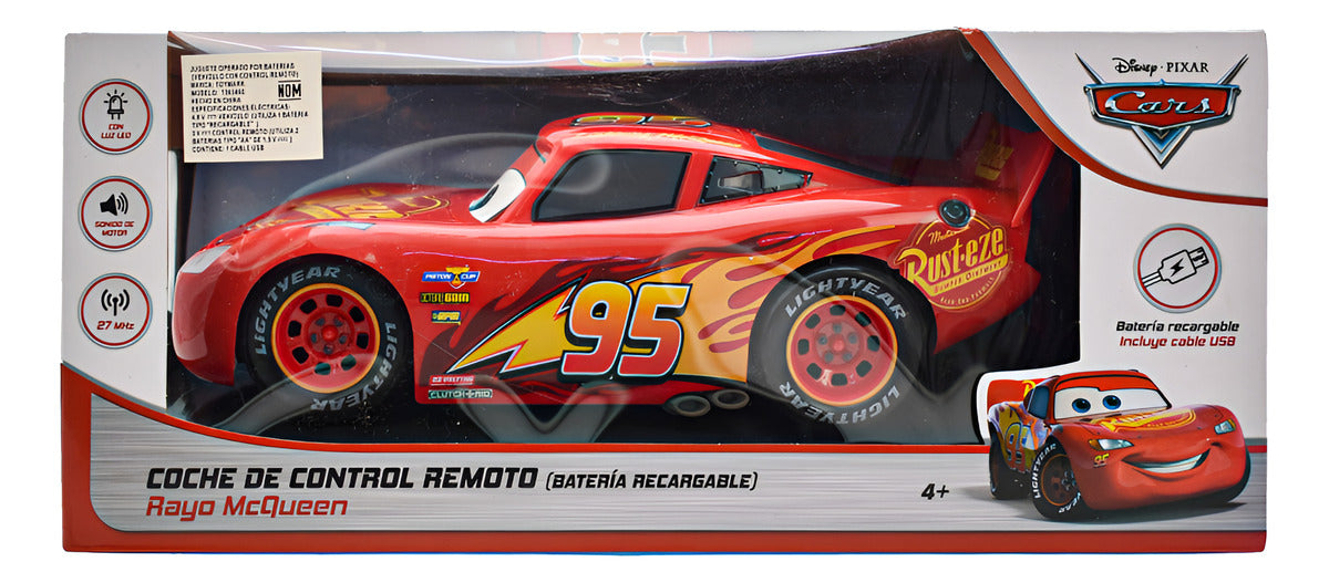 Disney Cars Rayo Mcqueen Vehiculo Radio Control 27cm Toymark Rojo Rayo Mcqueen - Vista frontal