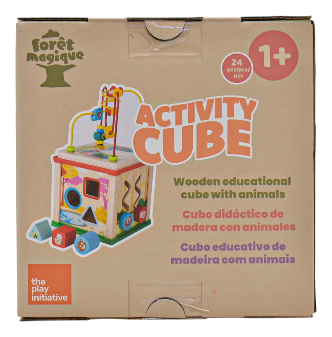 Cubo De Actividades De Madera 24 Piezas The Play Initiative Multicolor