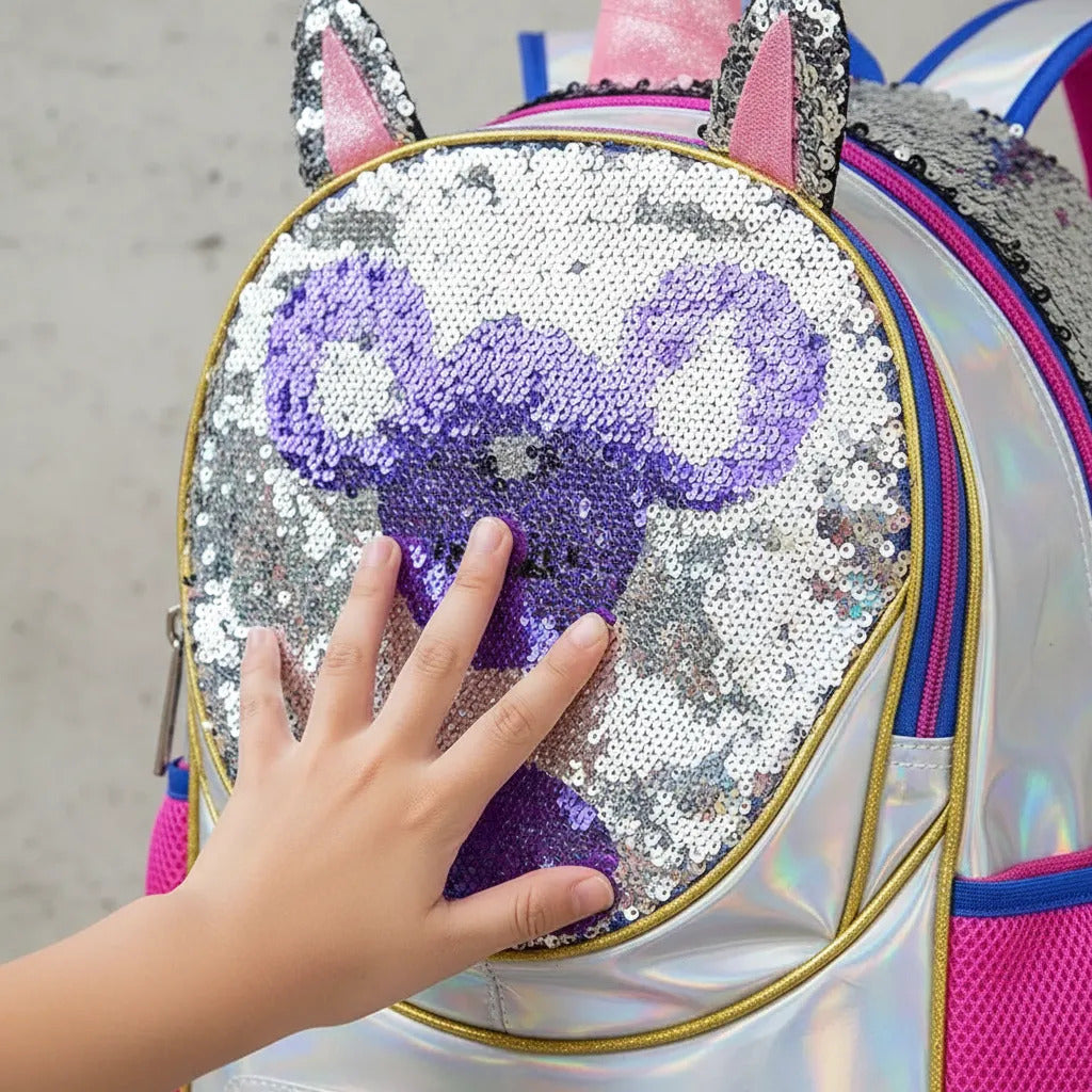 Mochila Y Lonchera Unicornio Lentejuela Primaria Wilys