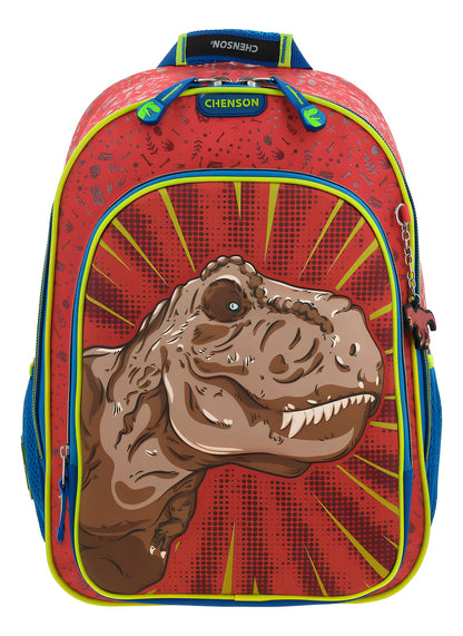 Mochila Escolar Primaria Grande Chenson Dinosaurio T-rex Co66058-r