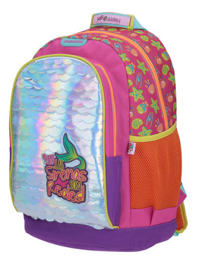 Mochila Primaria Chenson Escolar Happy Girl Sirena Meram Color Rosa Diseño De La Tela Hg64400-p