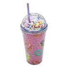 Vaso Plastico Con Tapa Decorativa Donas 500ml Sm22hat316