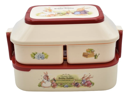 Toper Conejos 3 Niveles Lunch Box Cubiertos 1500ml 82003