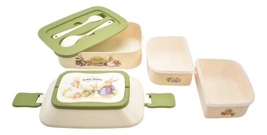 Toper Conejos 3 Niveles Lunch Box Cubiertos 1500ml 82003