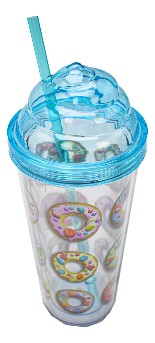 Vaso Plastico Tapadera De Rosca Y Popote Malteada Sm22hat290