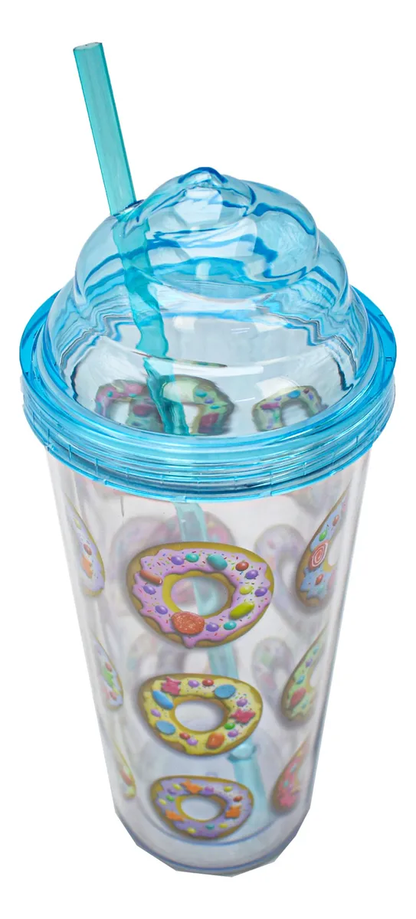 Vaso Plastico Tapadera De Rosca Y Popote Malteada Sm22hat290