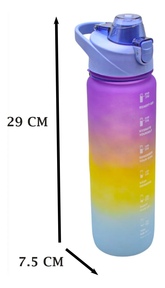 Botella Deportiva Con Asa Arcoiris Puntos 1100ml Sm22hat272