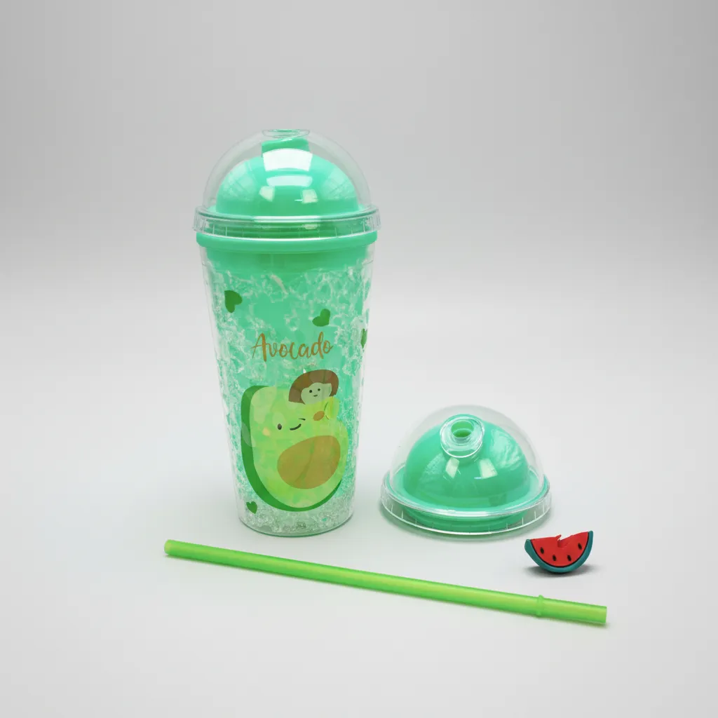 Vaso Doble Pared Gel Enfriador Con Luz  H-13